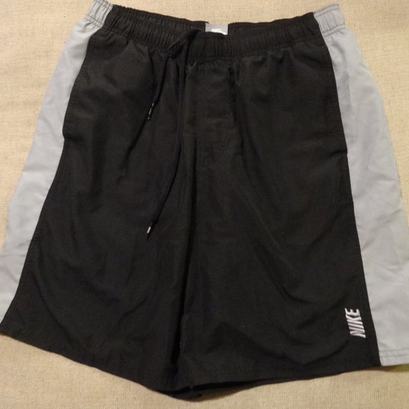 Nike Other - Vintage 90s NIKE‎ Black & Gray SWIM TRUNKS